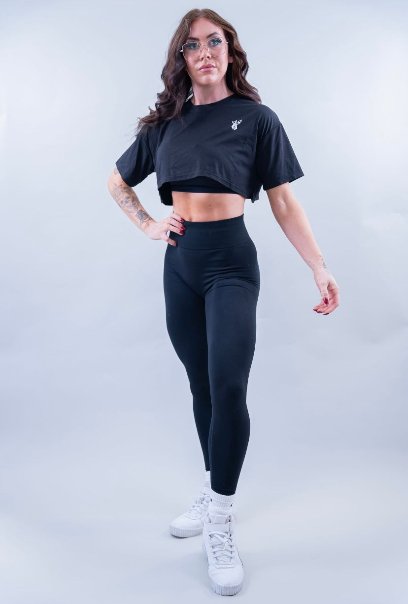 ELEVATE CROP TEE - BLACK