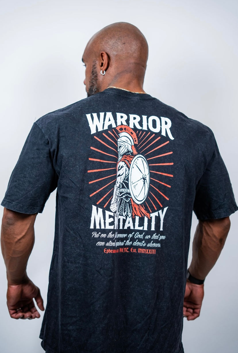 WARRIOR MENTALITY OVERSIZED TEE - BLACK