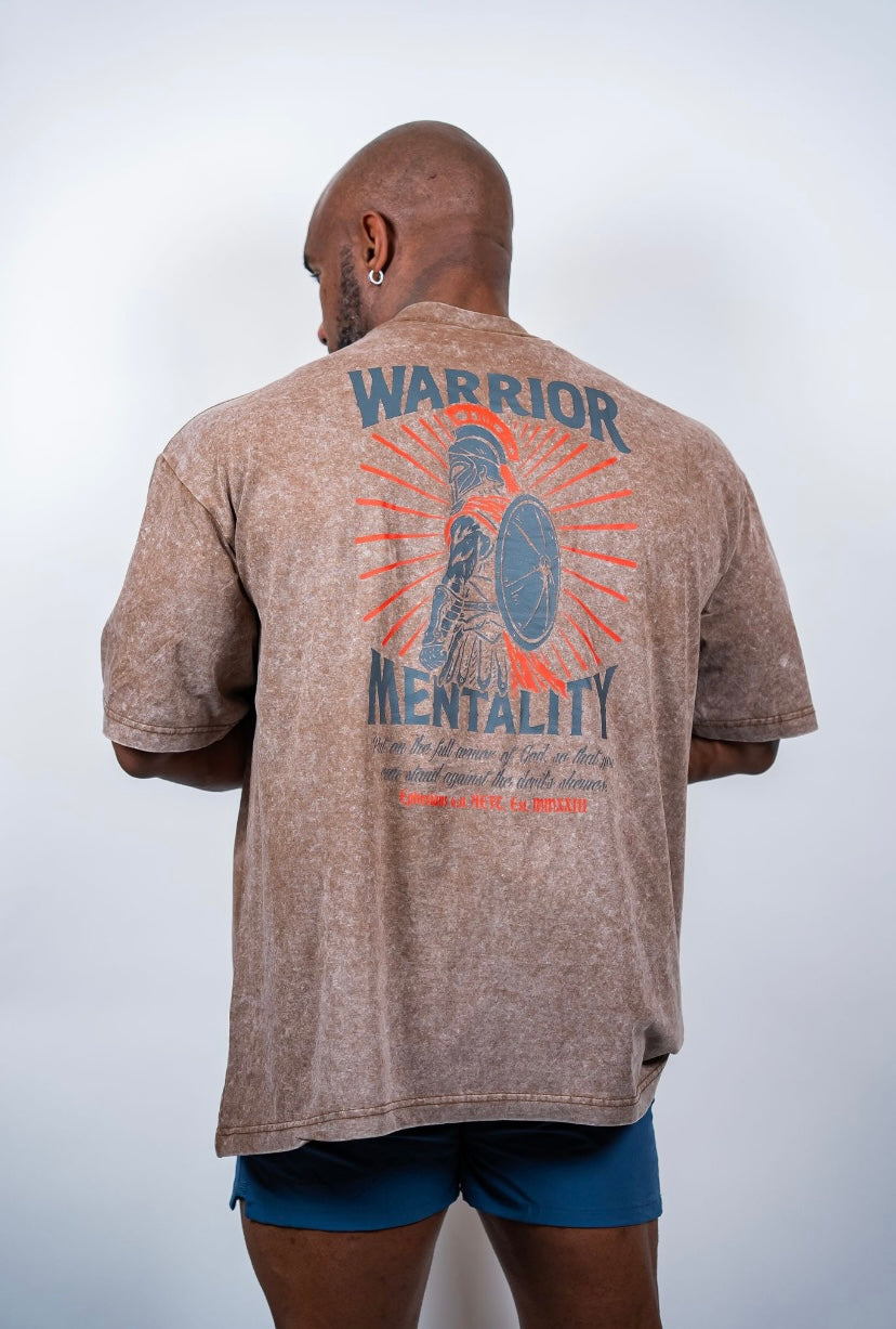 WARRIOR MENTALITY OVERSIZED TEE - HAZELNUT BROWN