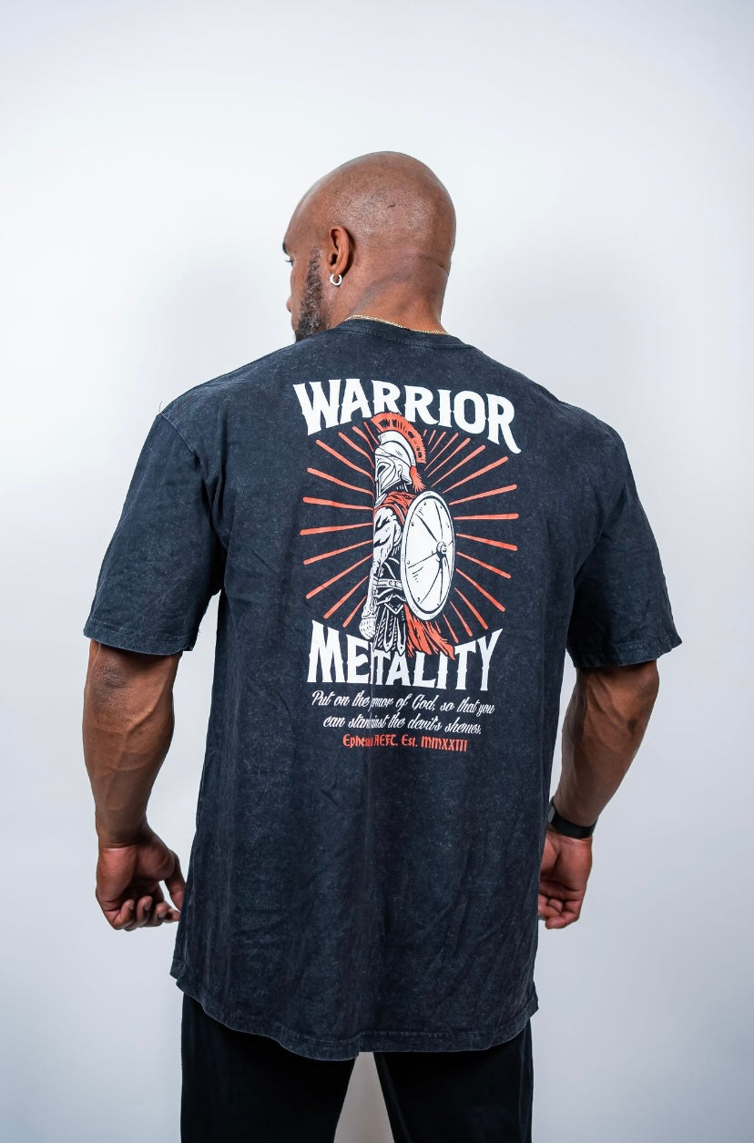 WARRIOR MENTALITY OVERSIZED TEE - BLACK