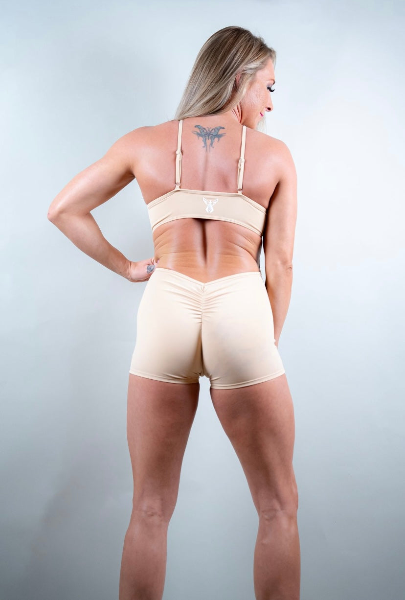 ELECTRA BODYSUIT SHORTS - CREAM