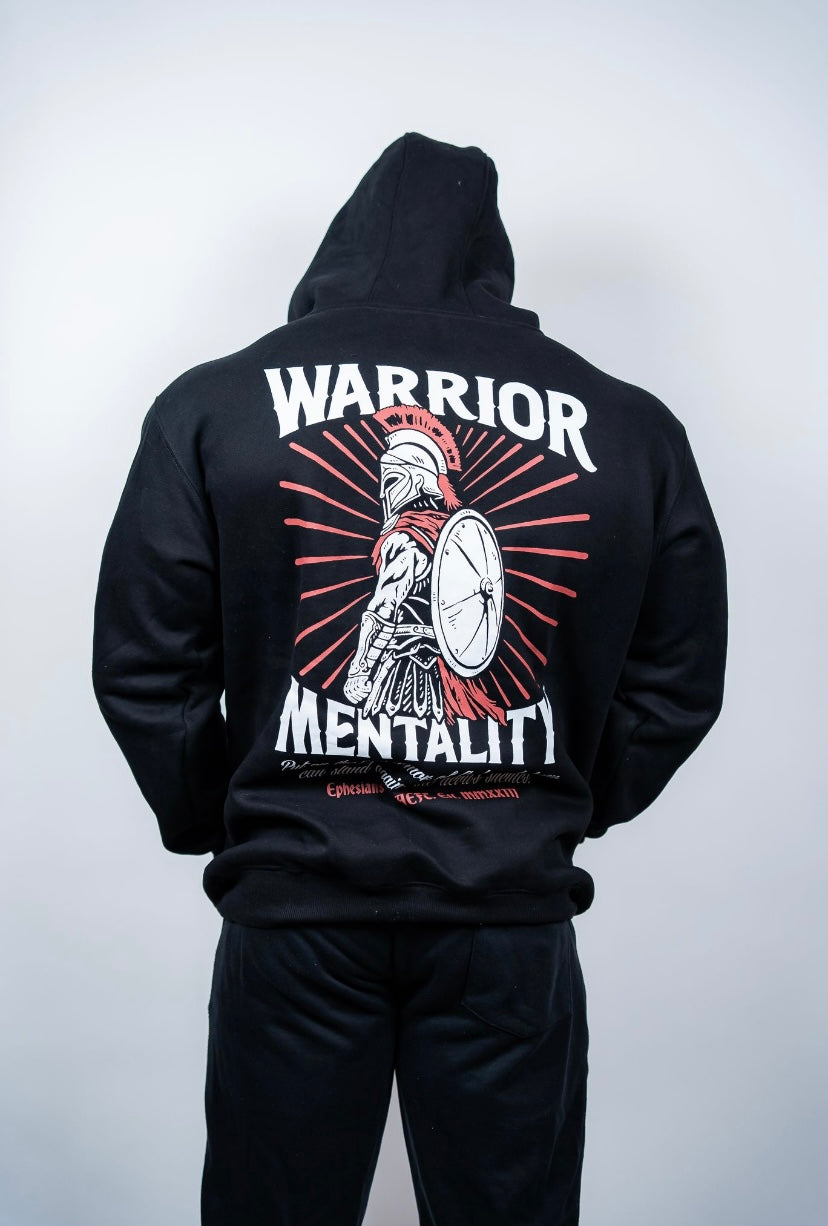 WARRIOR MENTALITY HOODIE - BLACK