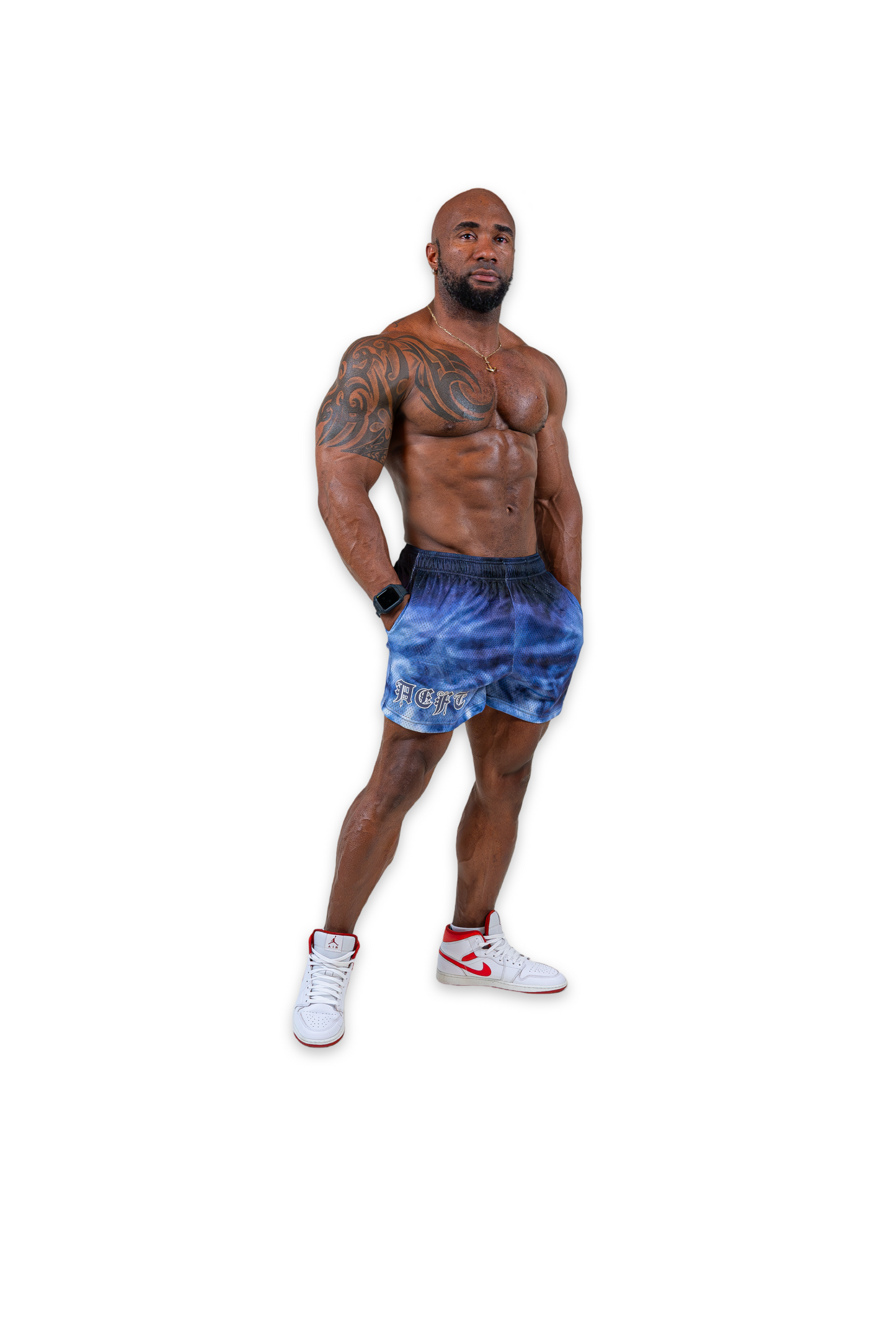 AEFT MESH SHORTS - BLUE GRADIENT